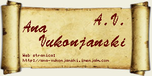 Ana Vukonjanski vizit kartica